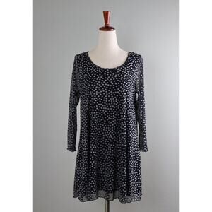 COMFY USA $116 Mesh Stretch Polka Dot Lined Scoop Neck Tunic Top Size Small